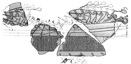 Египетские гребцы (фрагмент стелы эпохи Древнего Царства, ок. 2550 г. до н. э.)