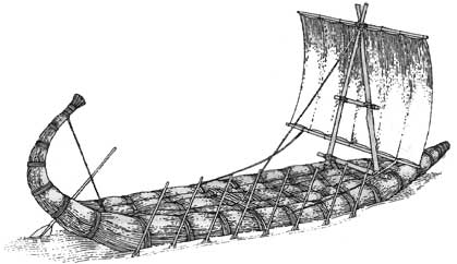 Современная реконструкция египетской тростниковой лодки