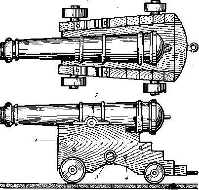 Рис. 5.  Типичное артиллерийское орудие петровских времен